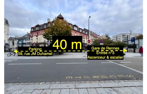 Parking sécurisé à 1' de la Gare de Rennes