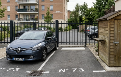 Place de parking dans résidence sécurisée proche aéroport, arrêt de bus et gare de Lesquin